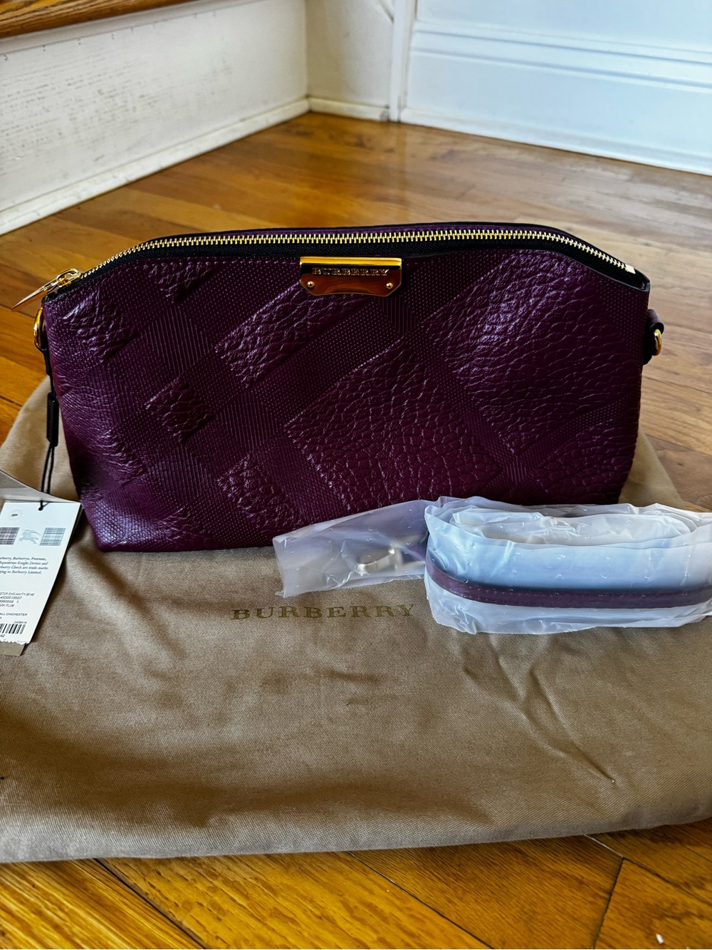 Burberry Grain Check Small Chichester Crossbody Bag